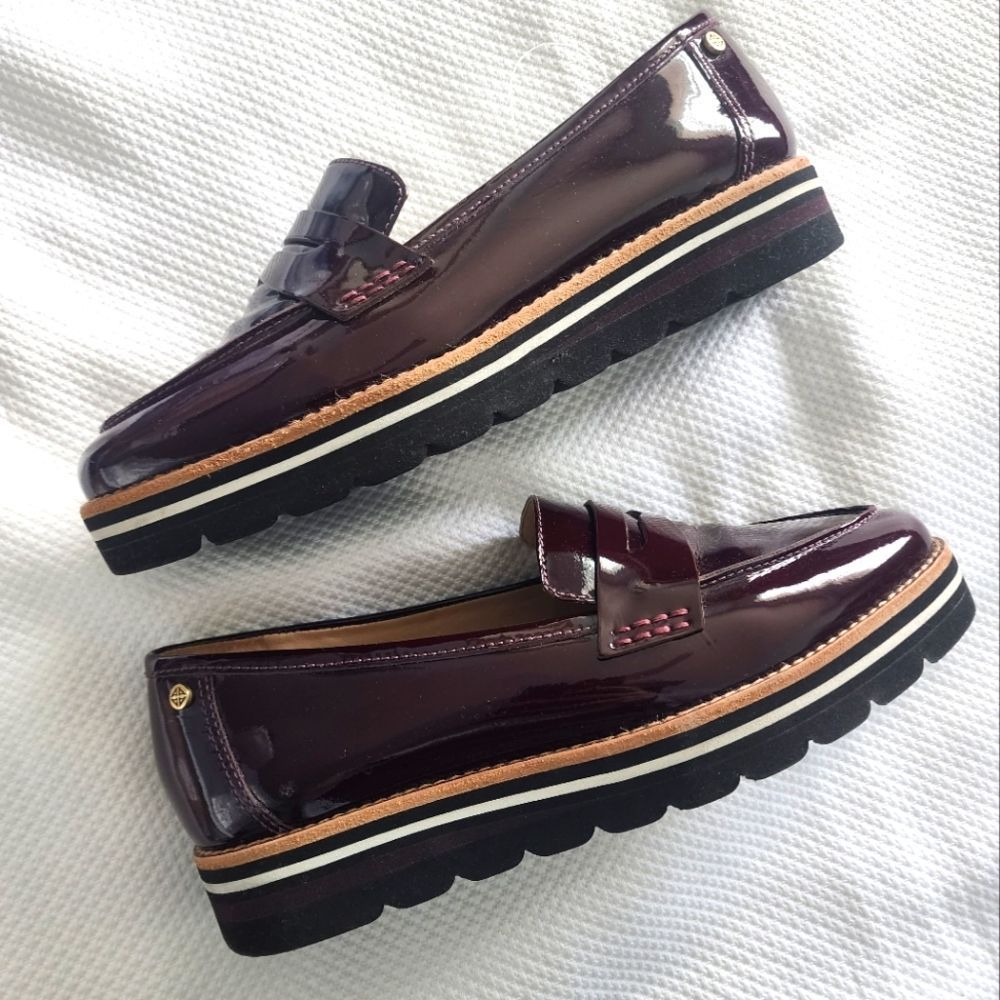 ANTONIO MELANI Patent Leather Loafers in Deep Burgundy